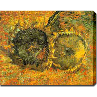 Two Cut Sunflowers - Van Gogh Painting On Canvas